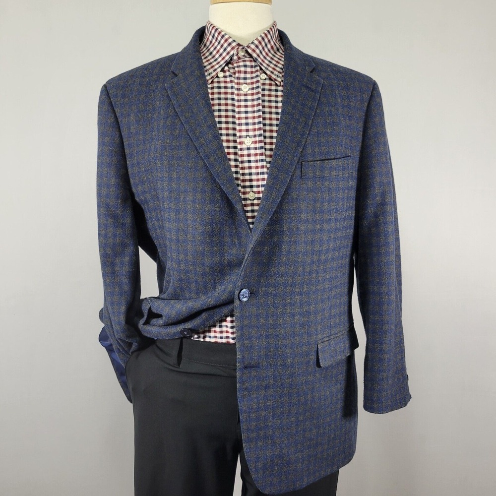 Tommy Hilfiger Men's Tweed Sport Coat Blazer‎ Two Button Twill Checked Wool 44S